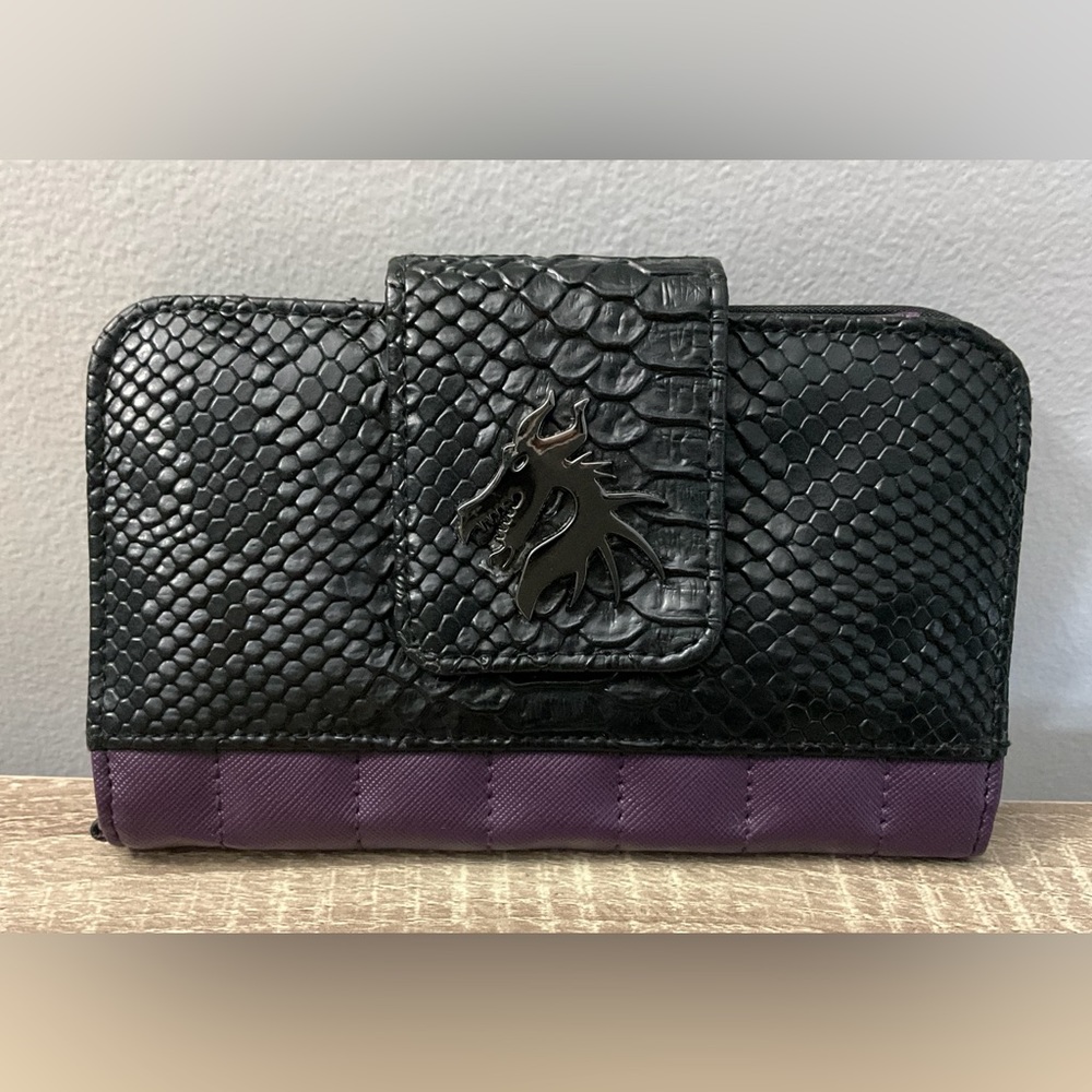 Disney Wallet Dragon Purple Black